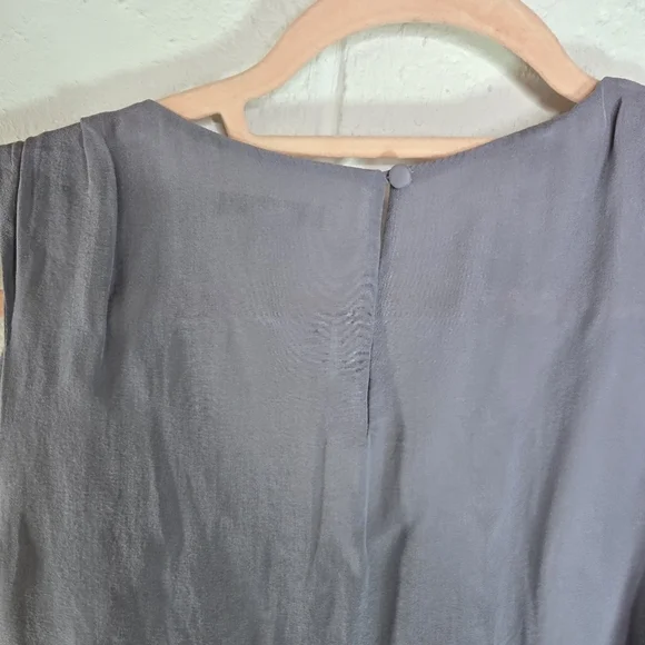 J Crew dusty lilac silk chiffon side ruffle sleeveless top - Picture 4 of 7